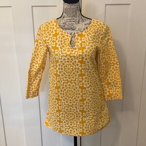 Yellow Floral-Print Tunic Top - Women's Scoop-Neck